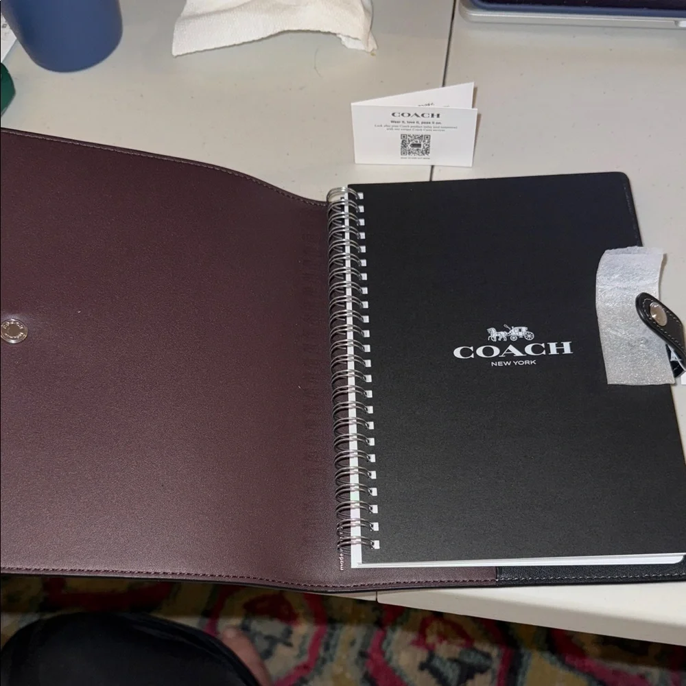 Coach Black Butterfly Embroidered Notebook Cover - Picture 2 of 3
